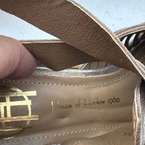 House Of Harlow Silver / Gold Strappy Ankle Boots - Picture 5 of 5